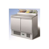 2 Door Open Top Saladette With 5x1/6 GN Pans/Lids 100mm