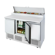 3 Door Open Top Saladette With 7x1/6 GN Pans/Lids 100mm