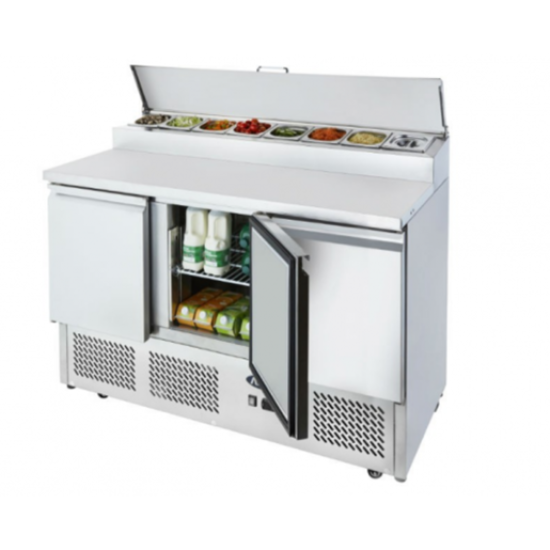 3 Door Open Top Saladette With 7x1/6 GN Pans/Lids 100mm ATO ICE3853GR