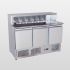 3 Door Open Top Saladette Marble Top With 7x1/3 GN Pans/Lids 100mm