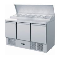 3 Door Open Top Saladette With 7x1/3 GN Pans/Lids 100mm