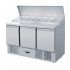 3 Door Open Top Saladette With 7x1/3 GN Pans/Lids 100mm