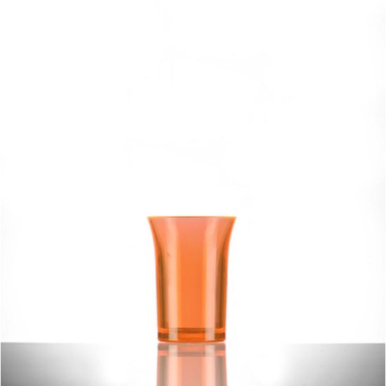 BBP Econ Polystyrene Shot Glass Neon Orange CE 25ml BBP 001-2NO CE