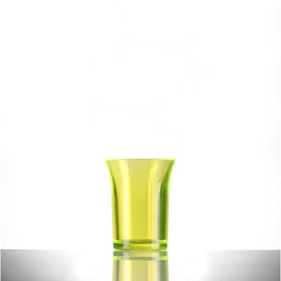 BBP Econ Polystyrene Shot Glass Neon Yellow CE 25ml BBP 001-2NY CE