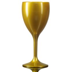 Elite Gold Wine Glass - Reusable Polycarbonate Plastic - 255ml / 9oz