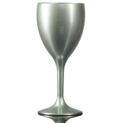 Wine Glass Silver - Reusable Polycarbonate Plastic - 255ml / 9oz