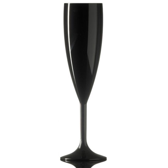 BBP Elite Premium Champagne Flute Black - Reusable Polycarbonate Plastic - 187ml / 6.6oz