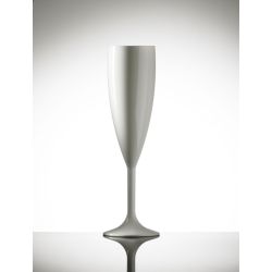 Elite Premium Polycarbonate Champagne Flute White - Single