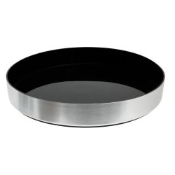 Beaumont Non-Slip Black Tray Brushed Aluminium Effect