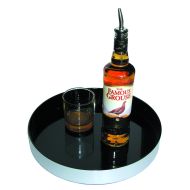 Beaumont Non-Slip Black Tray Brushed Aluminium Effect