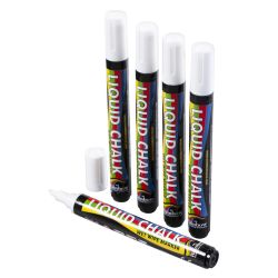 Beaumont Liquid Chalk – 6mm Chisel Tip White – Case QTY 5