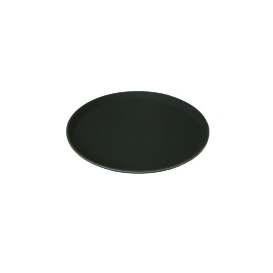 Beaumont 11 Inch Round Black Non-Slip Tray BEA 3591