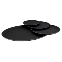 Beaumont 11 Inch Round Black Non-Slip Tray
