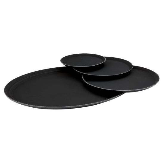 Beaumont 11 Inch Round Black Non-Slip Tray BEA 3591