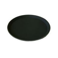 Beaumont 16 Inch Round Black Non-Slip Tray