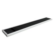 Beaumont Bar Mat – Deluxe Black Rubber With Stainless Steel Trim