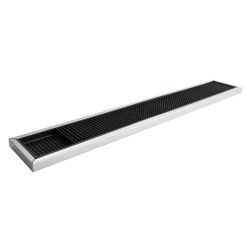 Beaumont Bar Mat – Deluxe Black Rubber With Stainless Steel Trim Beaumont Bar Mat – Deluxe Black Rubber With Stainless Steel Trim