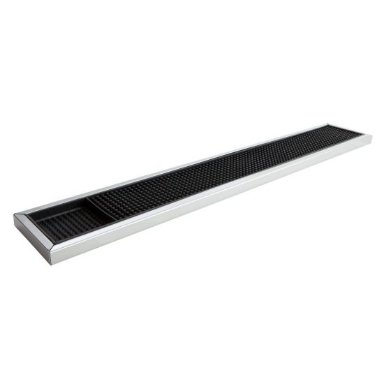 Beaumont Bar Mat – Deluxe Black Rubber With Stainless Steel Trim BEA 3626