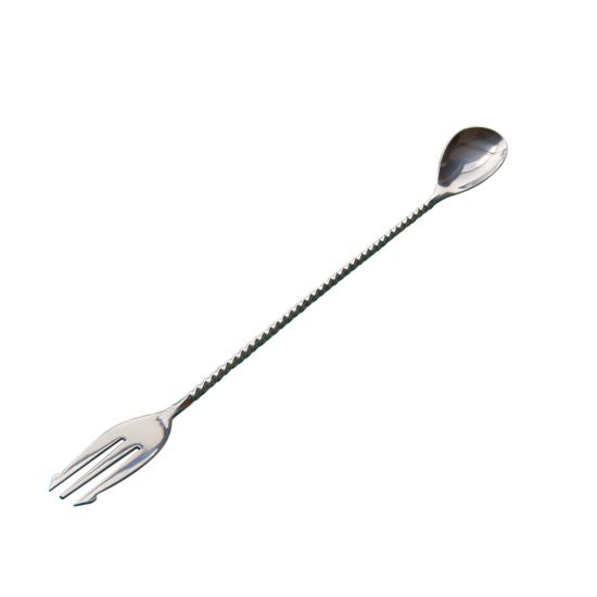 Beaumont Mezclar Cocktail Spoon With Fork Stainless Steel BEA 3665