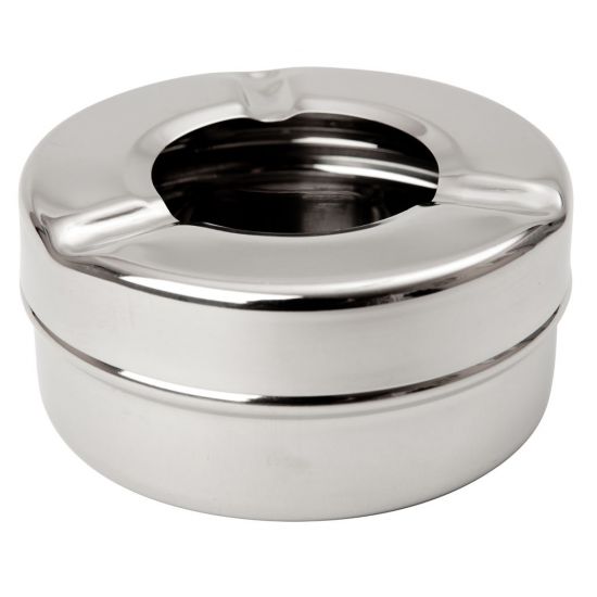Beaumont Stainless Steel Ashtray Windproof 3 1/2 Inch BEA 3706