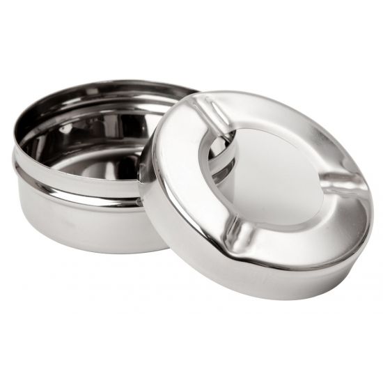 Beaumont Stainless Steel Ashtray Windproof 3 1/2 Inch BEA 3706