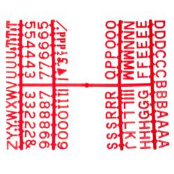 Beaumont 1/2 Inch Letter Set (660 Characters) Red