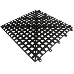 Beaumont Interlocking Bar Shelf Tile – Black 13 x 13 Inch