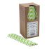 Paper Drinking Straw Green & White 100% Biodegradable 8inch - Pack of 250
