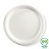 White 25cm 10 inch Round Bagasse Plates - Box 500