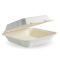 White Bagasse Meal Box 1 Compartment 9x9 Inch - Box of 200