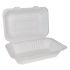 White Bagasse Clamshell Box - 9 x 6 Inches - Box 250
