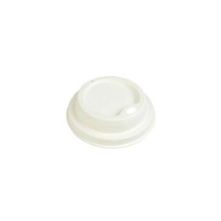 White Bagasse Domed Sip Lids for 8oz Cups - Box of 1000 White Bagasse Domed Sip Lids for 8oz Cups - Box of 1000