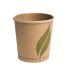 16oz Brown Kraft Paper Leaf 2 PLA Lined - Box of 500