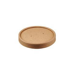 Brown Kraft PLA Board Lids For 8 and 12oz Containers - Box of 500