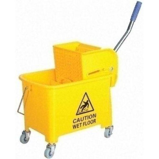 Professional Yellow Kentucky Mop System With Wheels & Double Bucket 20lt JE2006B