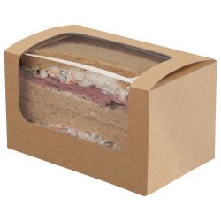 Kraft Square Cut Sandwich Pack 125 x 77 x 72mm - Box of 500