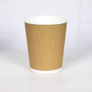 Kraft 12oz Ripple Wall Paper Cup - Pack of 25