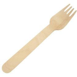 Quality Biodegradable Wooden Forks - Pack of 100 - Width 28mm Length 155mm