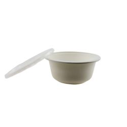 100% Biodegradable and Eco Friendly White Takeout Bowls and Lids - Pack of 250