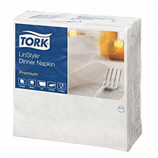 White 39cm Tork Premium Linstyle Dinner Napkin - Box Of 600 PAP4139