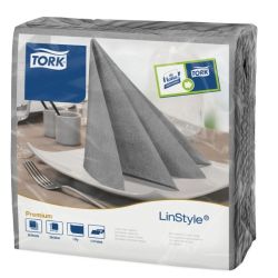 Tork Linstyle Din Napkin Grey 4 Fold Pack 50