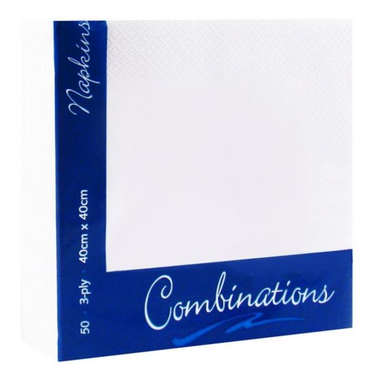 White 40cm 3ply Napkins - Pack Of 100 PAP4141