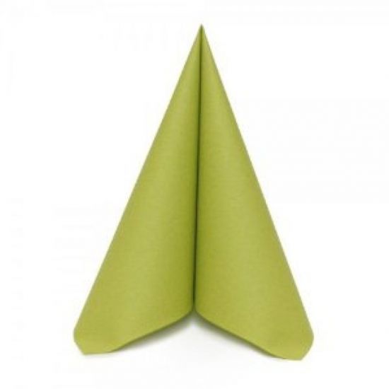 Kiwi Green Linen Feel Luxury Airlaid Paper Napkins 40cm Pack of 50