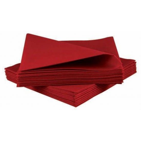 Beaujolais / Burgundy 40cm Linen Feel Luxury Airlaid Paper Napkins Pack of 50
