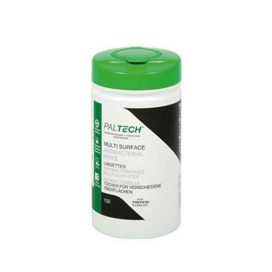 Paltech Anti-Bacterial Multi Surface Wipes - Tub Of 100 PAP8004