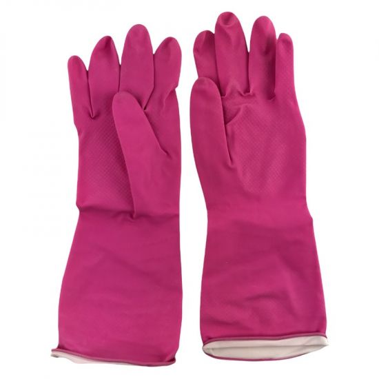 Professional Pink Household Rubber Gloves Large - Pair PP1027