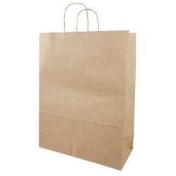 Kraft SOS Carrier Bag  with Twist Handle - 410 x 320 x 140 mm - Pack of 125