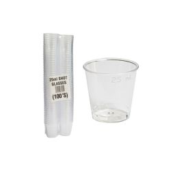 25ml PS Brim Fill Shot Glasses - Box of 1000 (20 x 50)