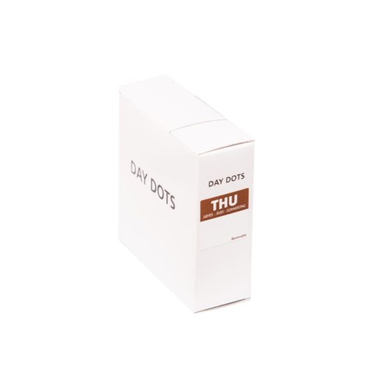 Thursday 25 X 25mm Square Day Dot Label - Roll Of 1000 FL1004 Thursday 25 X 25mm Square Day Dot Label - Roll Of 1000 FL1004
