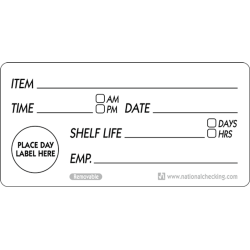 50mm X 100mm English Removable Shelf Life Labels - Roll Of 500